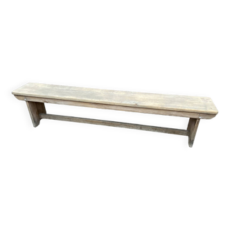 Rustic farm bench in raw natural wood 1920s