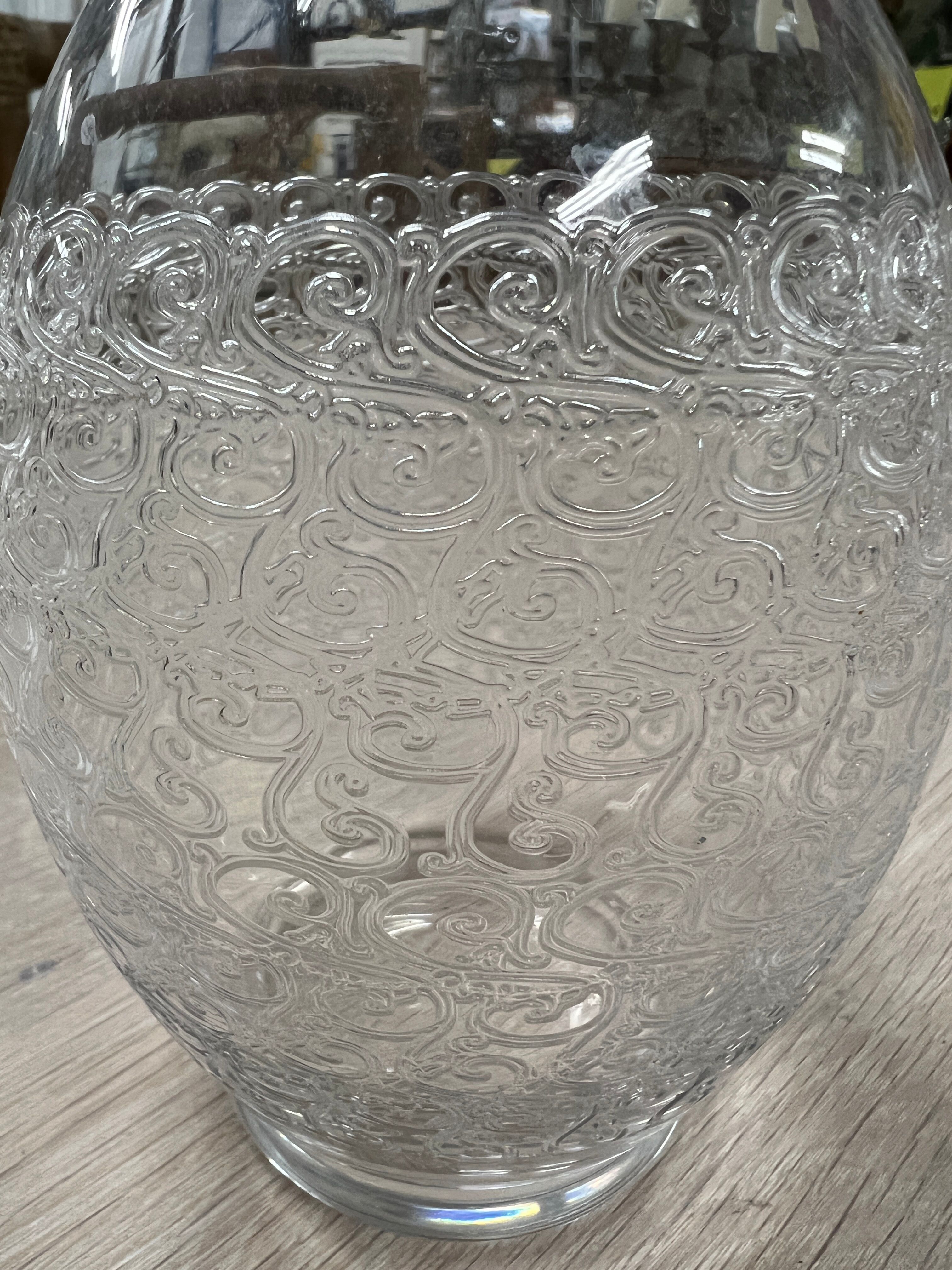 Engraved crystal decanter
