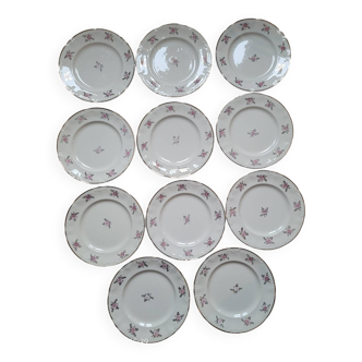 11 assiettes à dessert anciennes