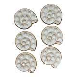 6 vintage snail plates
