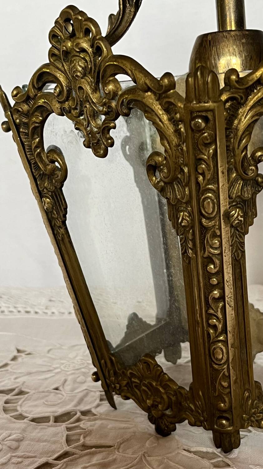 Vintage brass lantern pendant