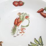 5 hollow plates Orchies Moulin des loups décor vegetables
