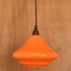 Set of three orange opaline suspensions from the 1970s Space Age.
