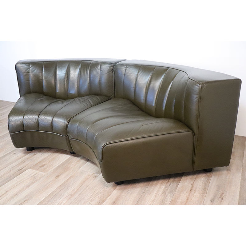 Modular vintage leather sofa by Tito Agnoli for Mobilier International 1970