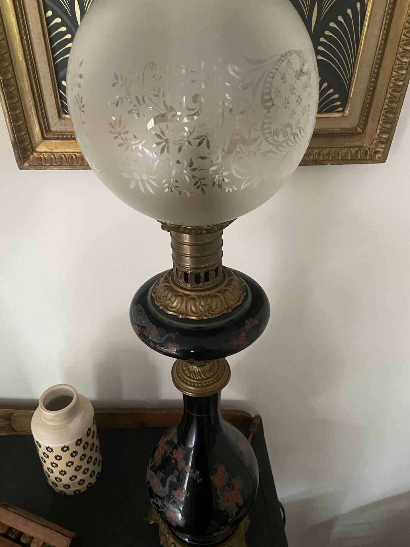 Large ceramic lamp from the Napoleon III period.