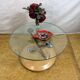 Vintage Tokyo Twist Swivel Coffee Table – Extendable Glass Top Stylish