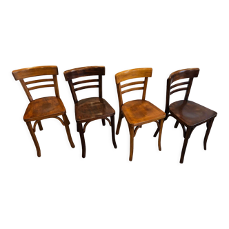 Suite of 4 vintage Baumann bistro chairs