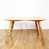 Rattan and compressed wood coffee table 1970