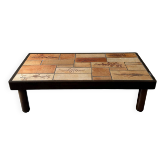 Vallauris ceramic coffee table (Leduc) 1960s