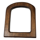 Brutalist vaulted solid wood mirror, 1950-1960