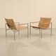 3 "SZ02" armchairs in natural beige leather by Martin Visser for Spectrum 60's