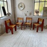 4 vintage Plywood chairs 80s