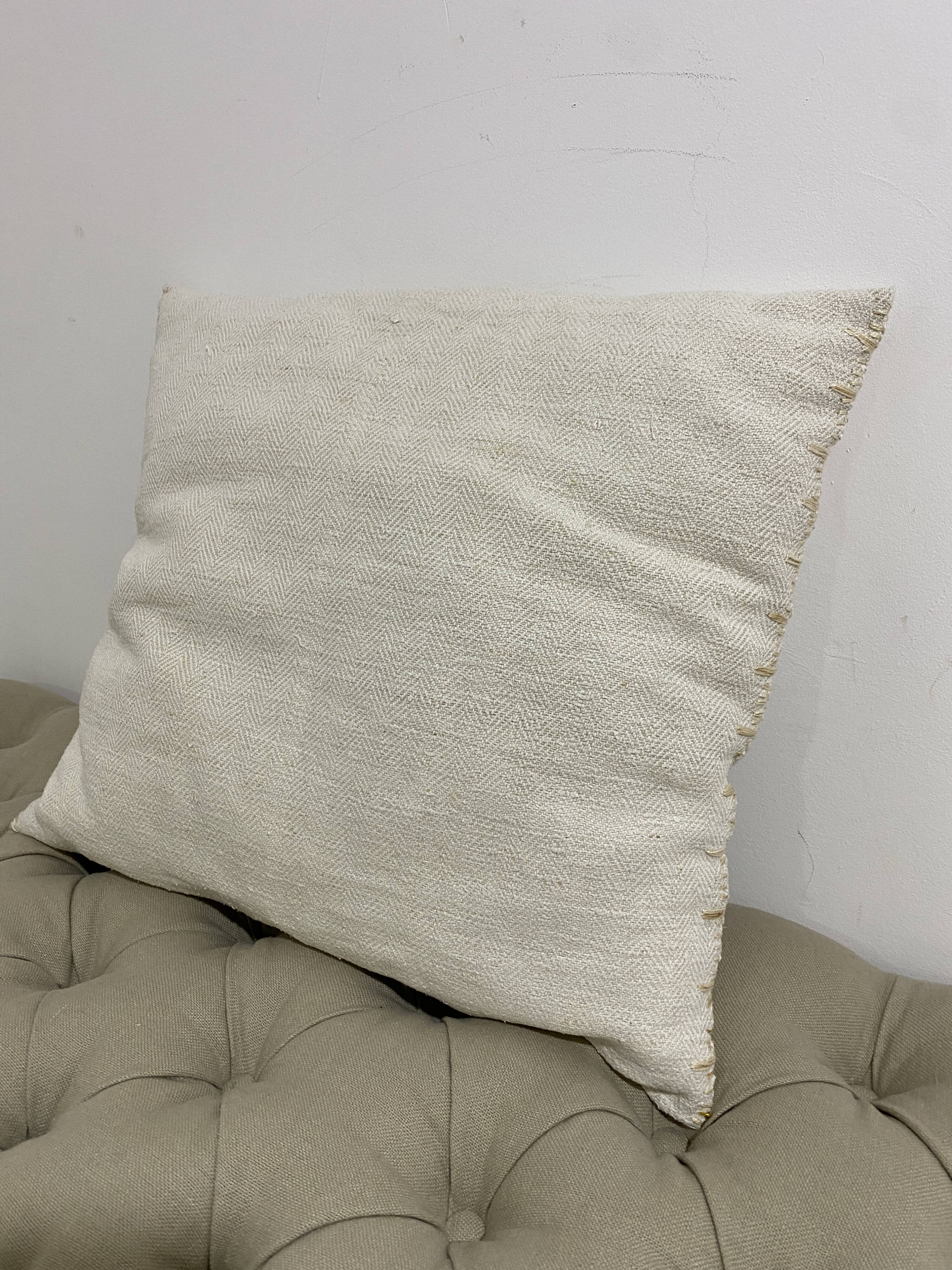 Kilim style cushion with hand embroidery