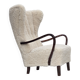 1960s, Danish high-back armchair, genuine sheepskin, reupholstered.