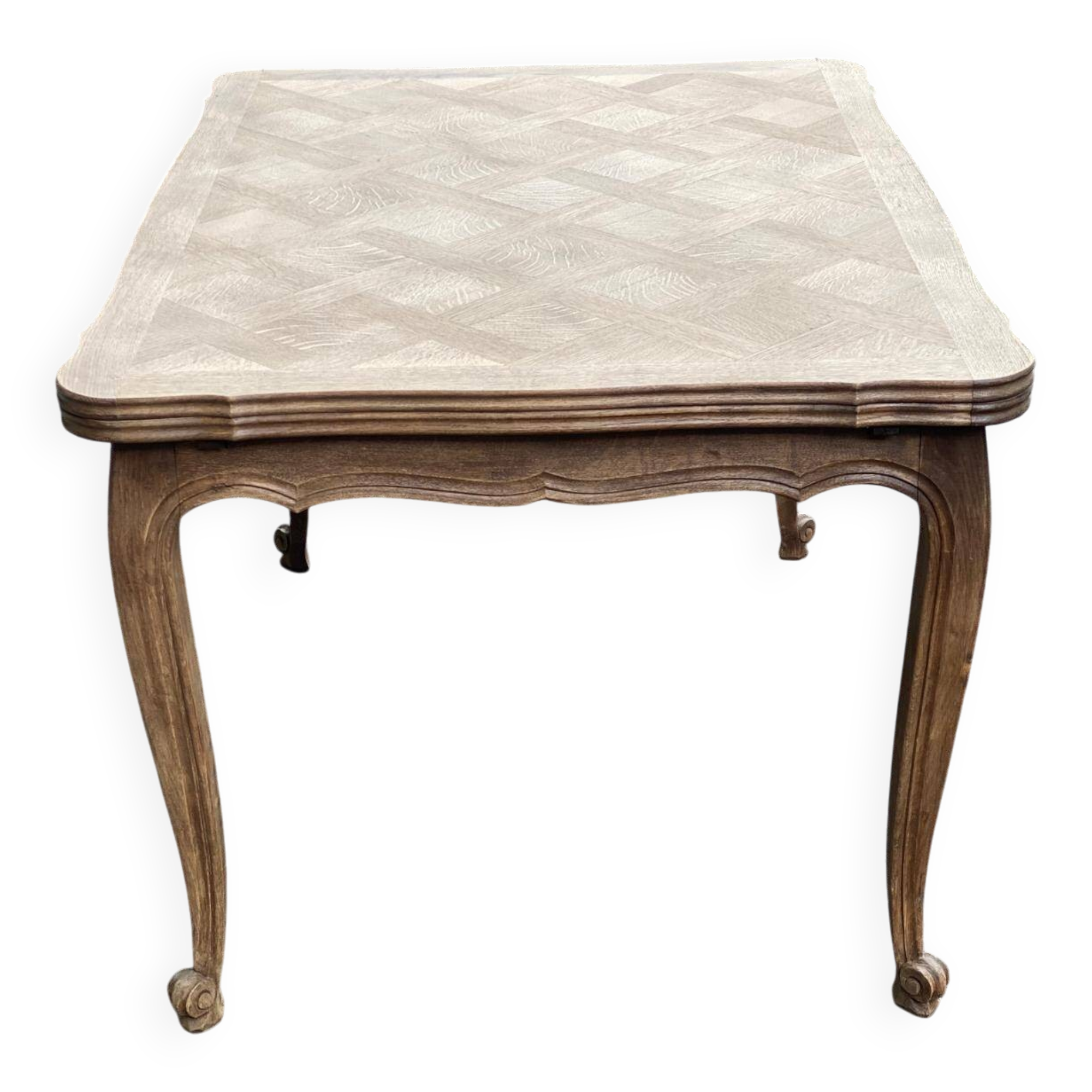 Table à manger Louis XV extensible XVIIIème rénovée en chêne massif 200