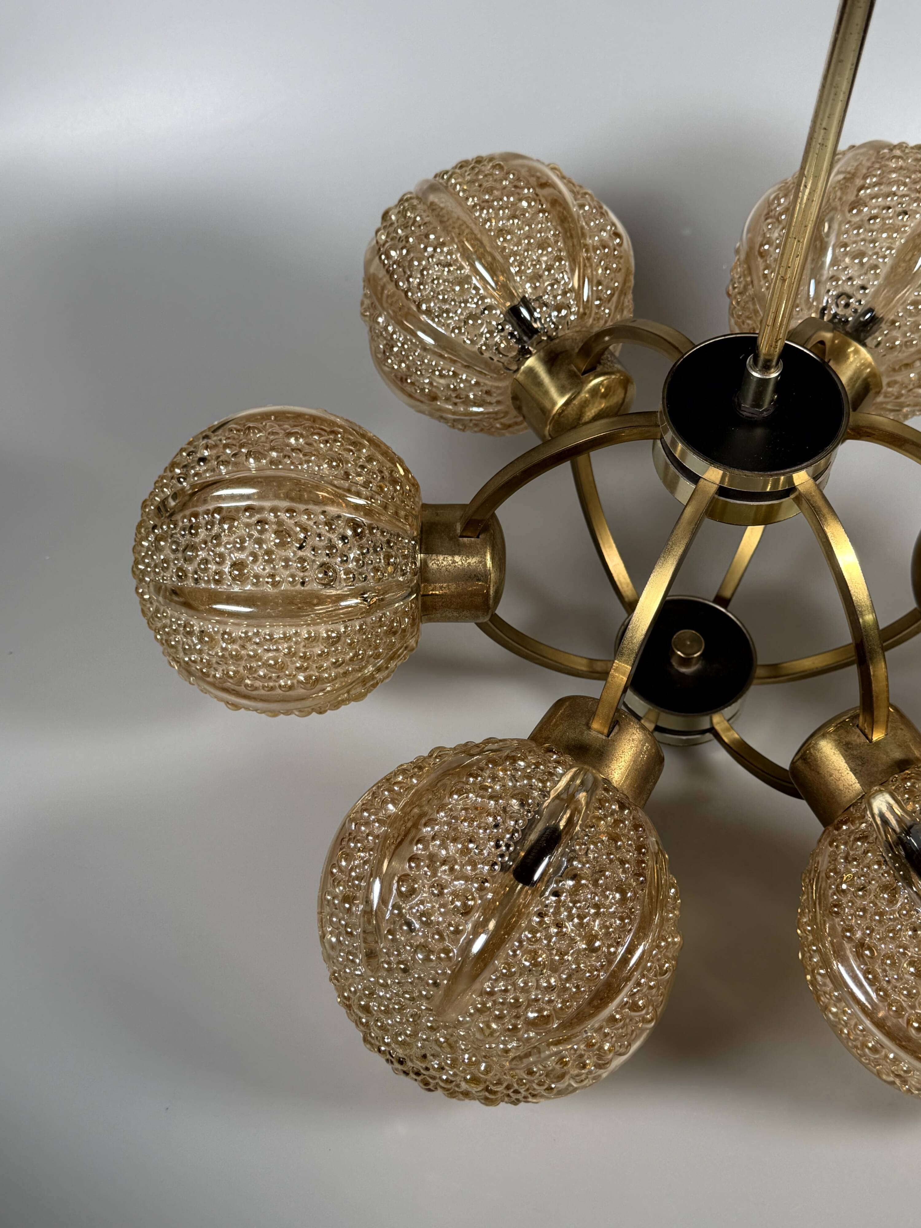 1960s 1970s 6-Light Sputnik Chandelier by Kaiser Leuchten Germany
