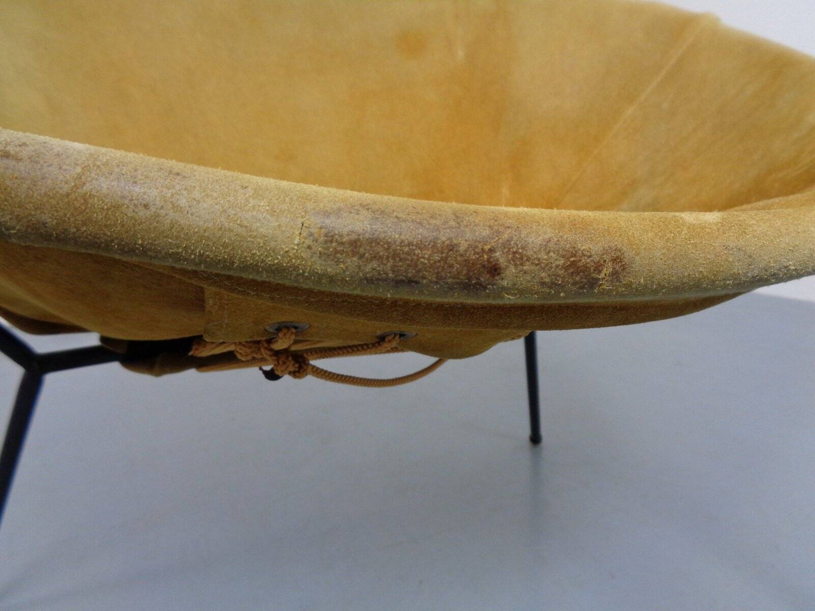 Danish Suede Folding Balloon Chair by Hans Olsen for Lea, 1960s