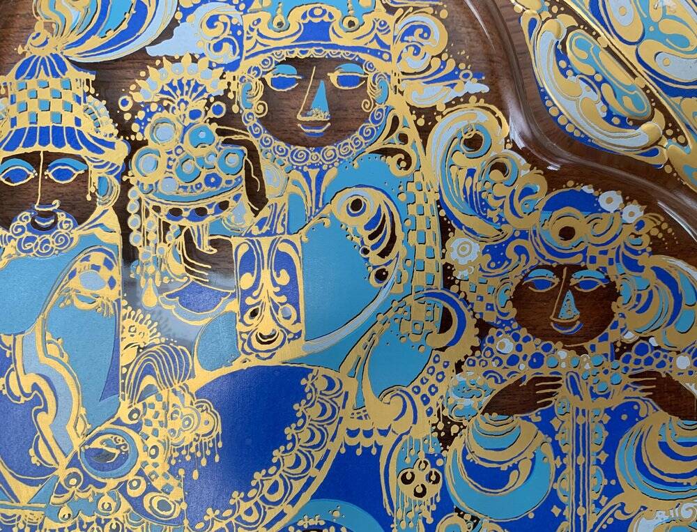 Limited edition German vintage Christmas wall plate by Bjørn Wiinblad for Rosenthal, 1978