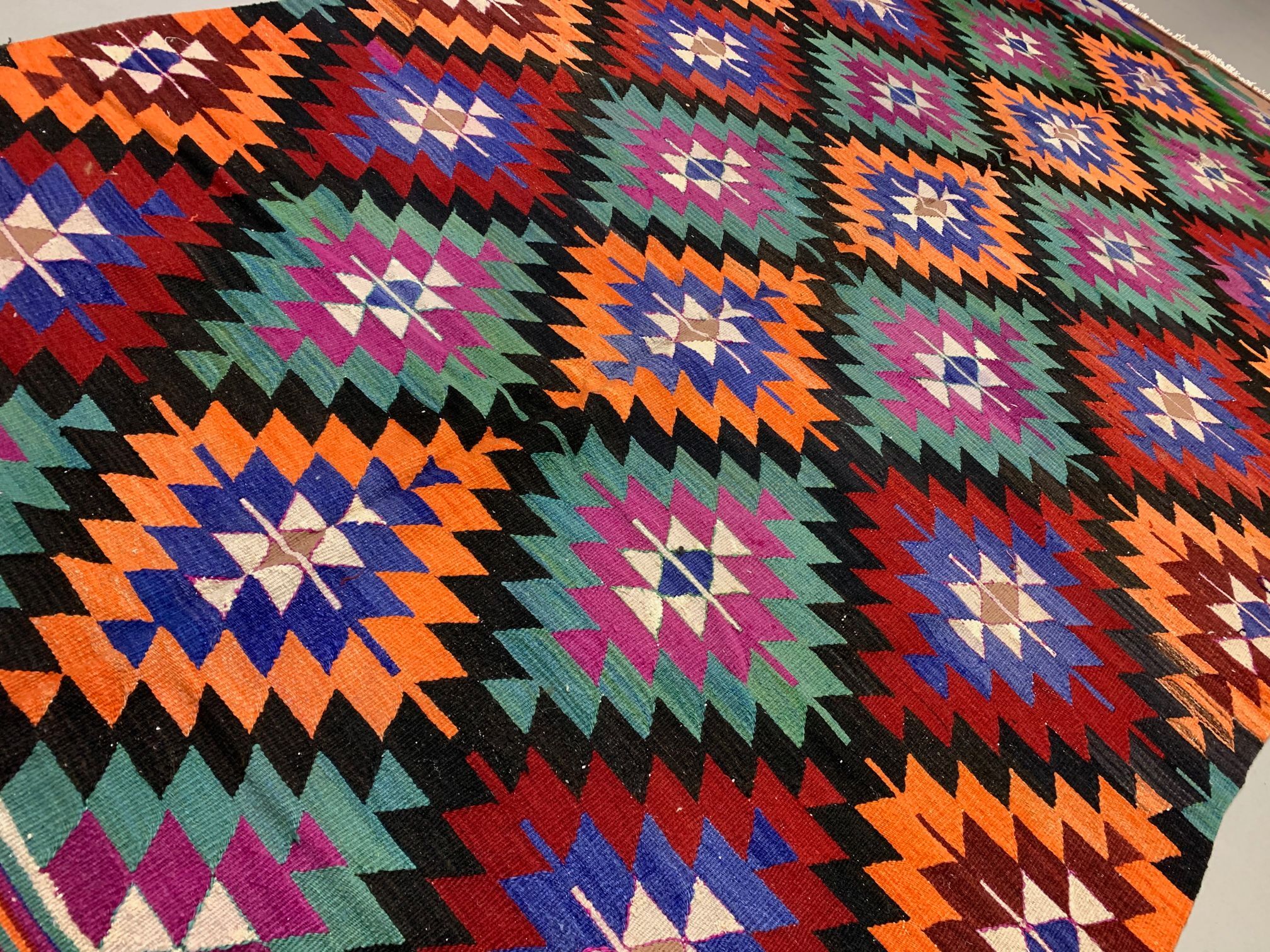 Turkish kilim rug 340x188 cm wool