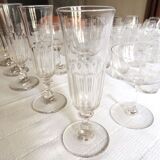 Set of 36 glasses cups baccarat ecaille richelieu + various flutes cuts