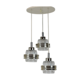 Mid century adjustable glass chandelier by pokrok zilina, 1970s