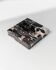Vintage Black Beige White Marble Ashtray with Red Fabric Base - 1970s Italian Design, Heavy Desk Sculpture