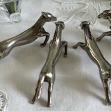 6 silver metal knife holders