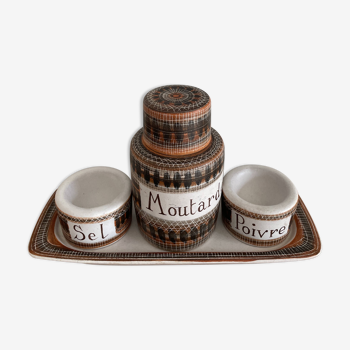 Stoneware condiment service