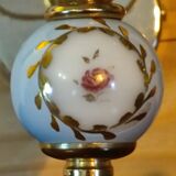 Paire d'appliques vintages en opaline bleue claire