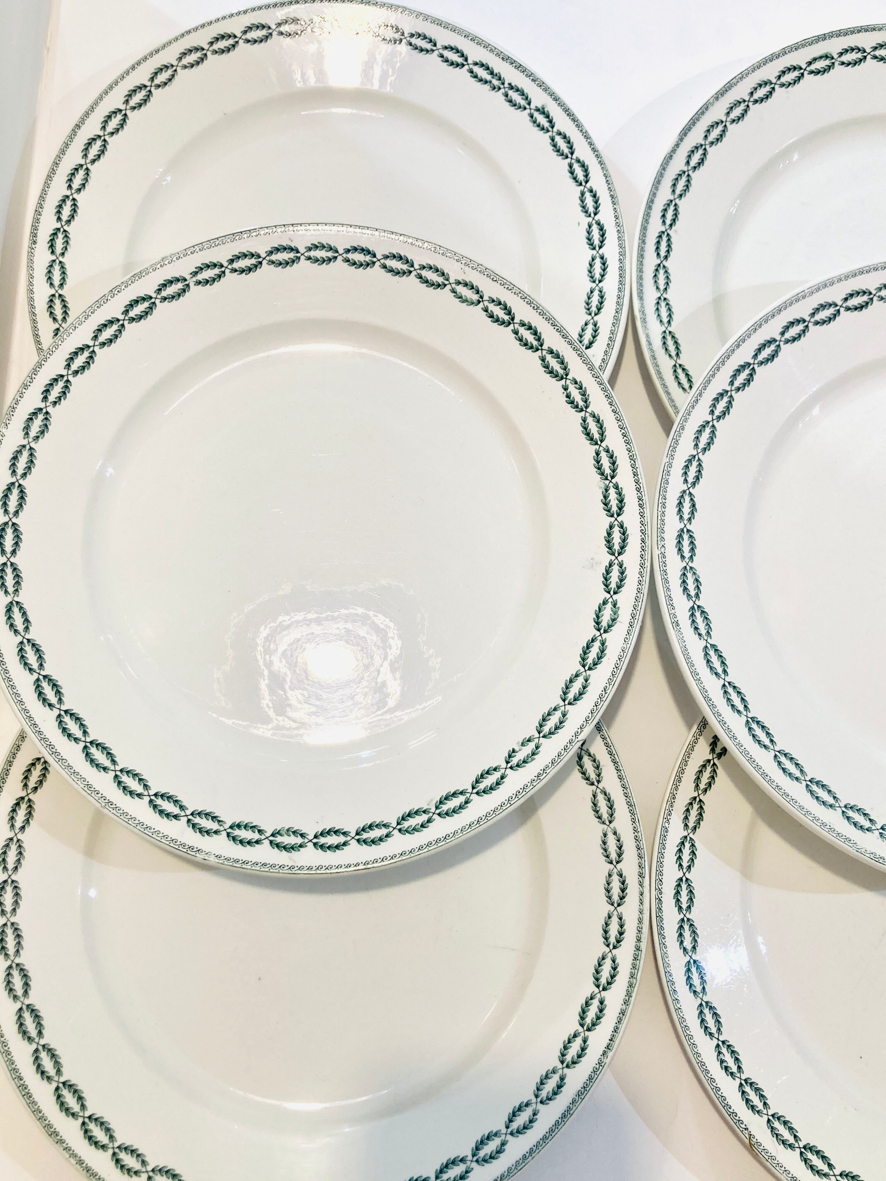 6 plates Sarreguemines Nobilis decoration crown