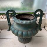Medici vases, urns with handles, signed Faure in Revin