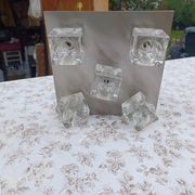 Vintage Aluminum and Glass Pendant Lamp