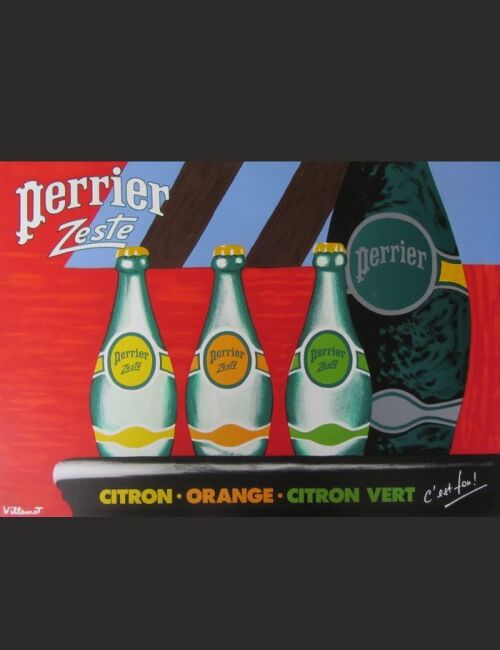 Ancient Poster Villemot - Perrier Zeste