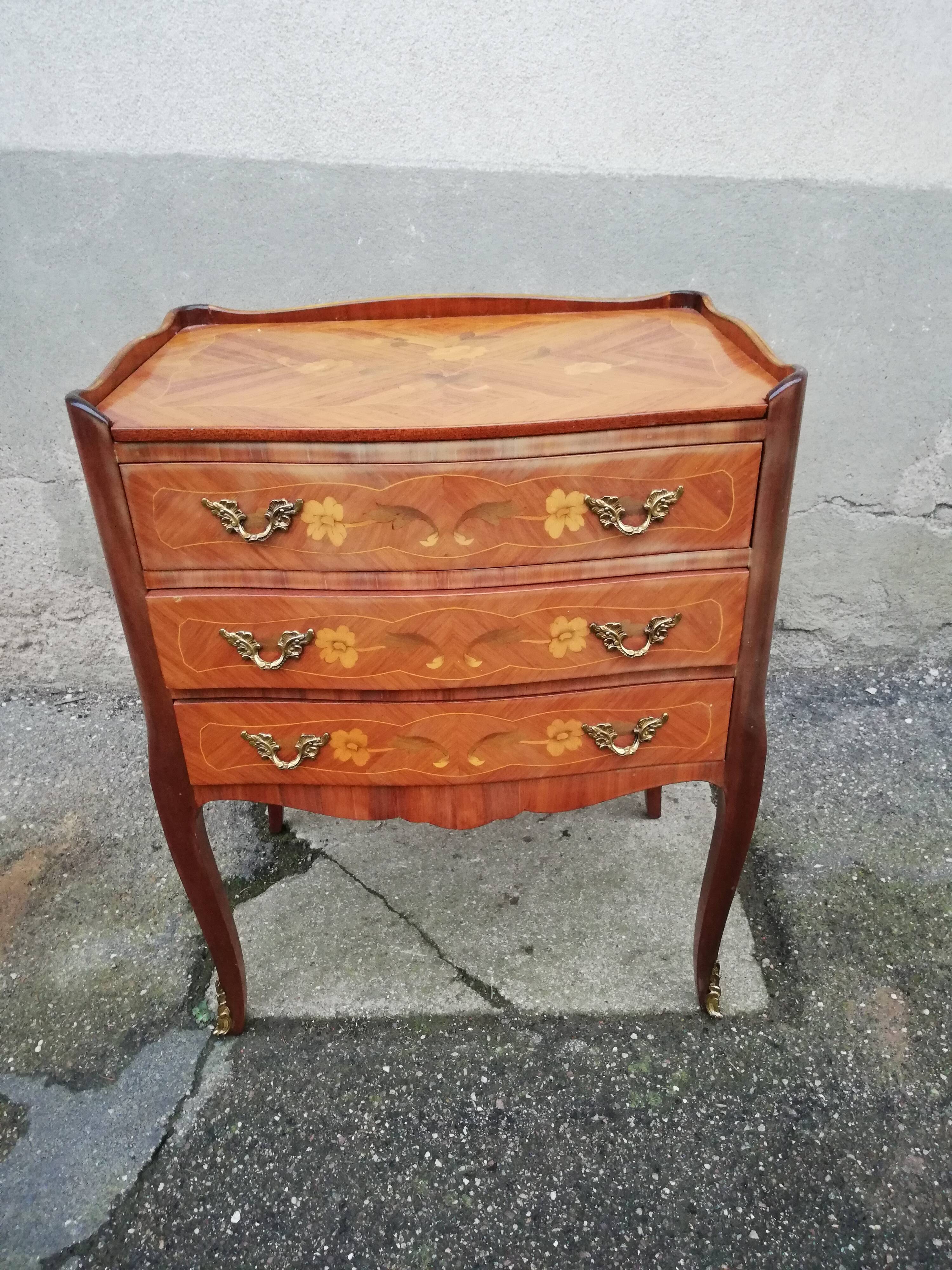 Chest of drawers 3 drawers Louis XV style