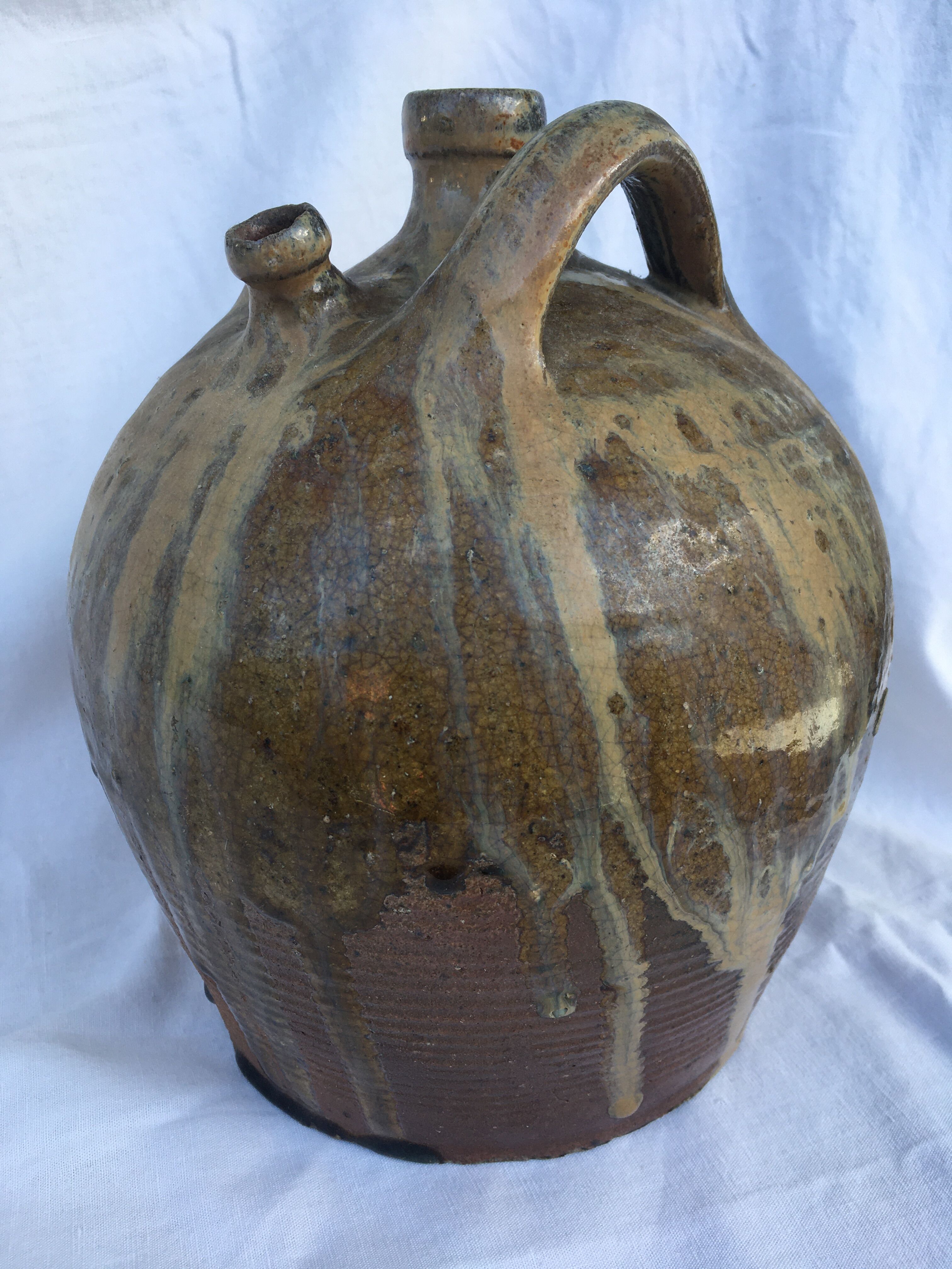 Oil jar in glazed stoneware