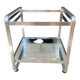 Space Age side table in aluminium and smoked glass