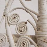 Vintage bamboo, rattan armchair with armrests, 1950s