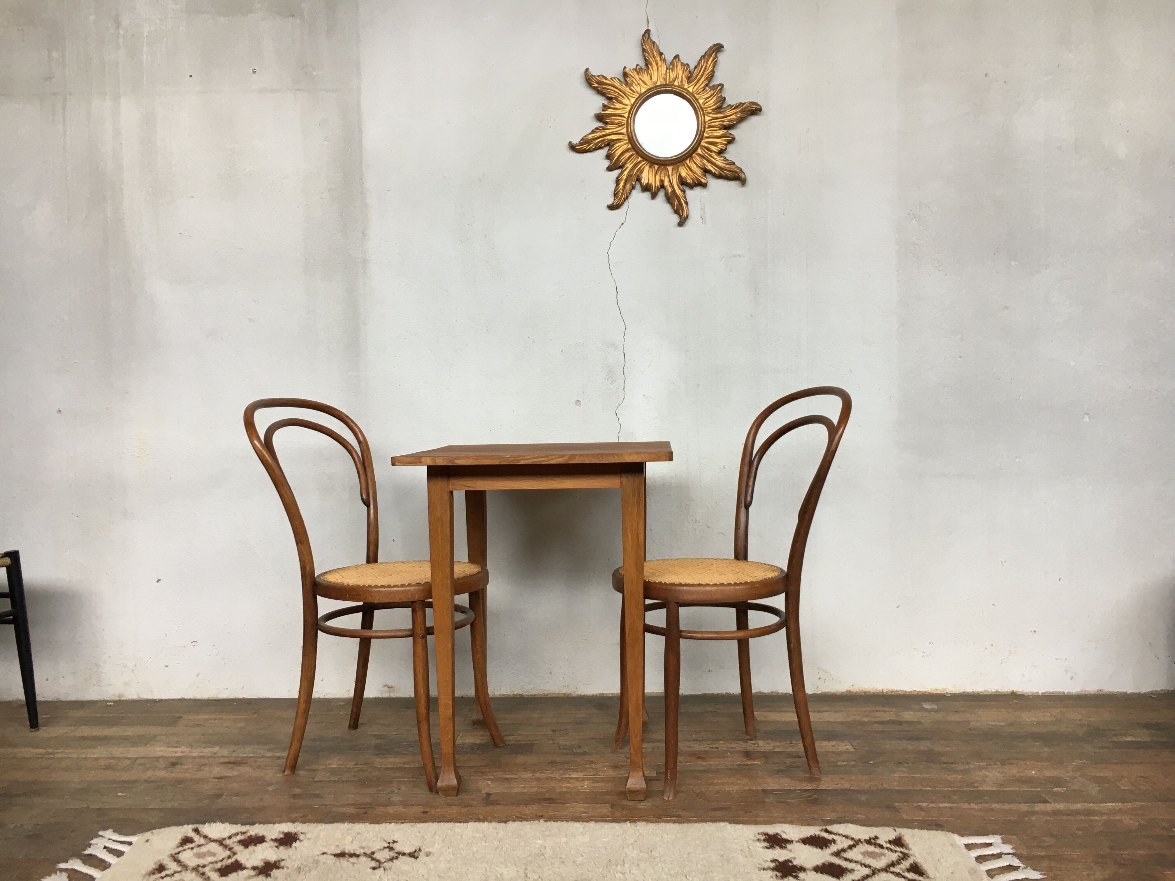Table square vintage feet trumpet beech tray solid beech