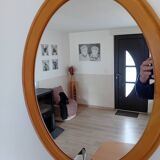 Oval mirror in light oak