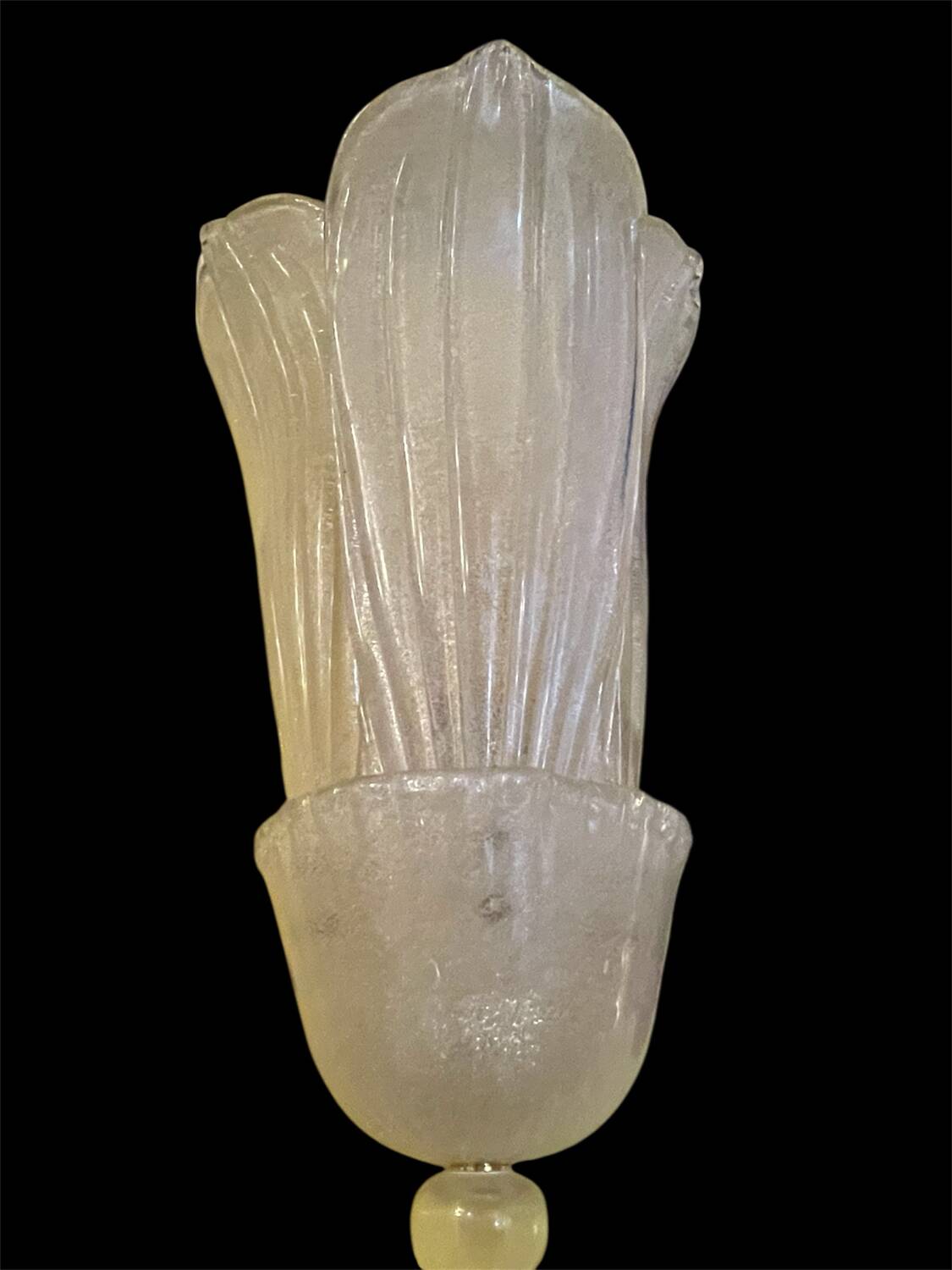 Barovier Toso large Murano glass wall lamp, Italy 1980s