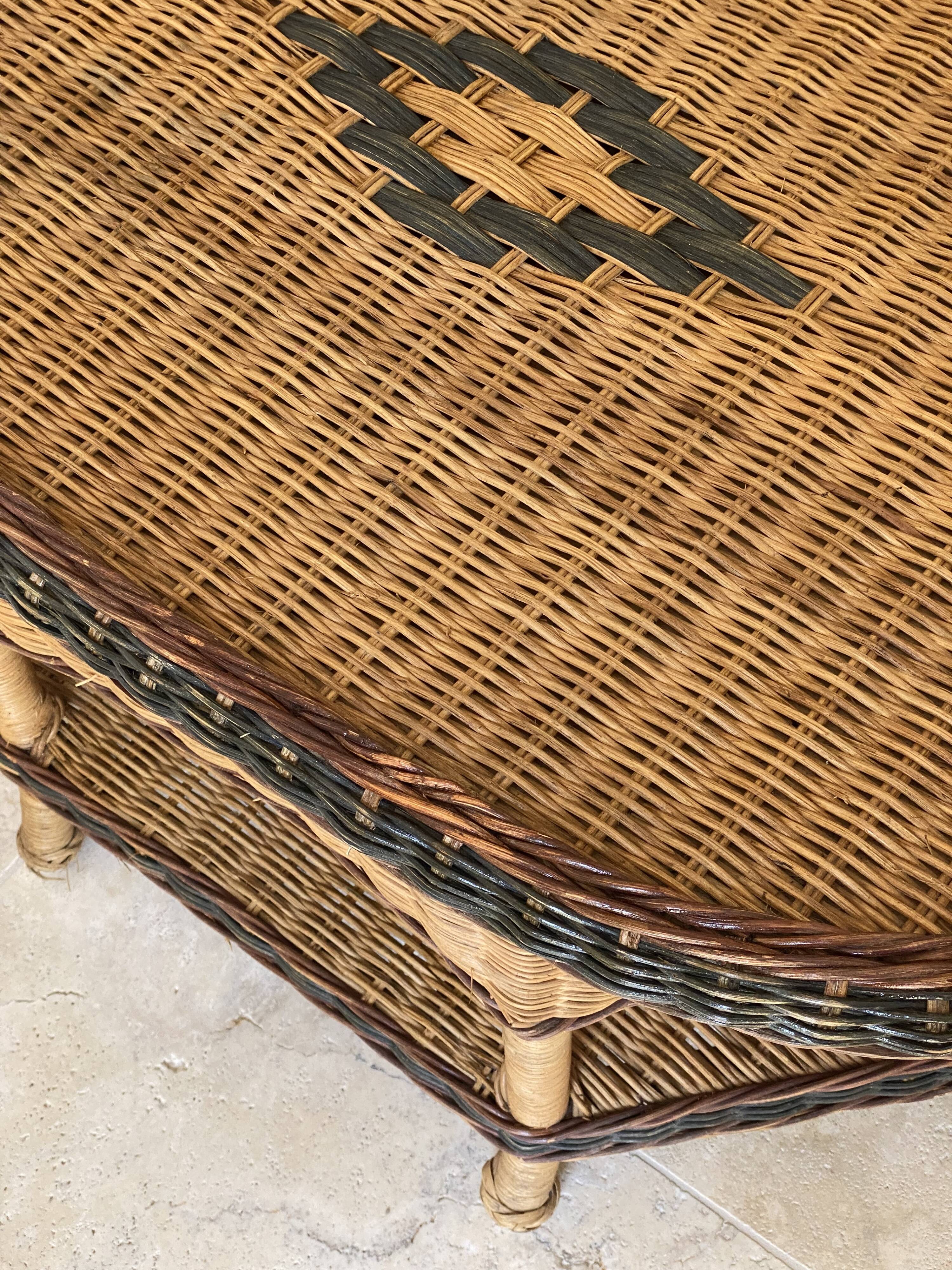 Vintage rattan coffee table – 1970s Riviera spirit
