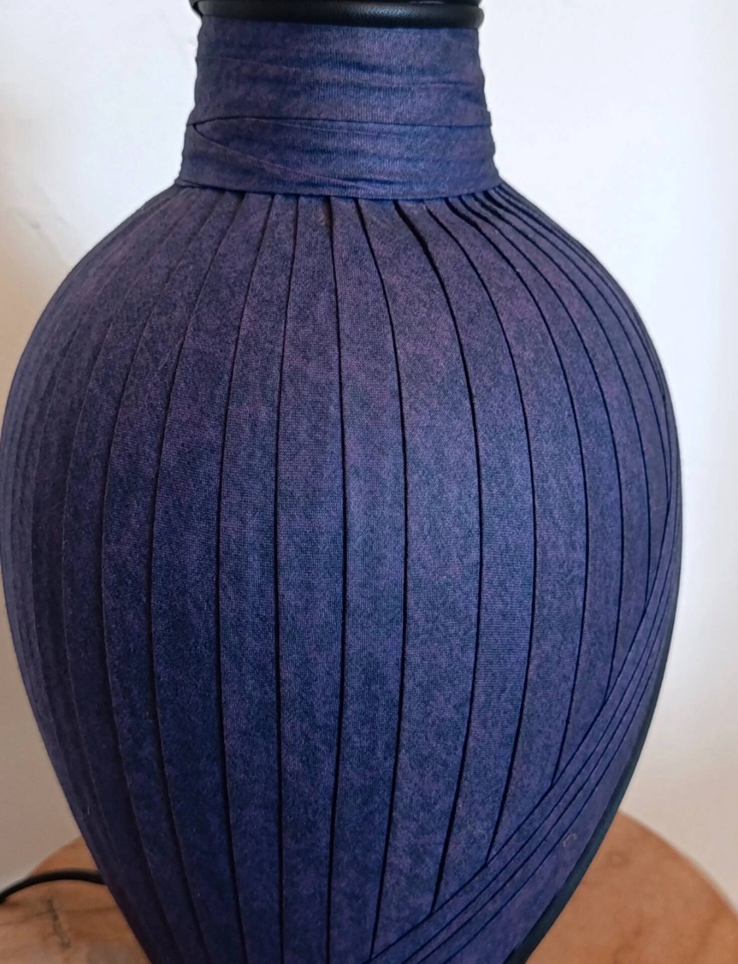 Vintage lamp base signed Emilio Robba – blue/purple fabric