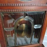 Wooden clock with beveled glass