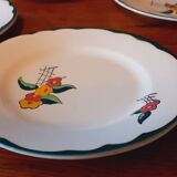 6 Charbonnier-Salins dessert plates circa 1930