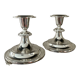 Pair of vintage silver metal candle holders