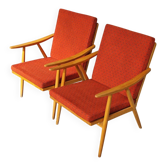 Pair of Boomerang armchairs by Antonin Suman for Ton (Thonet) 60