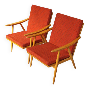 Pair of Boomerang armchairs by Antonin Suman for Ton (Thonet) 60