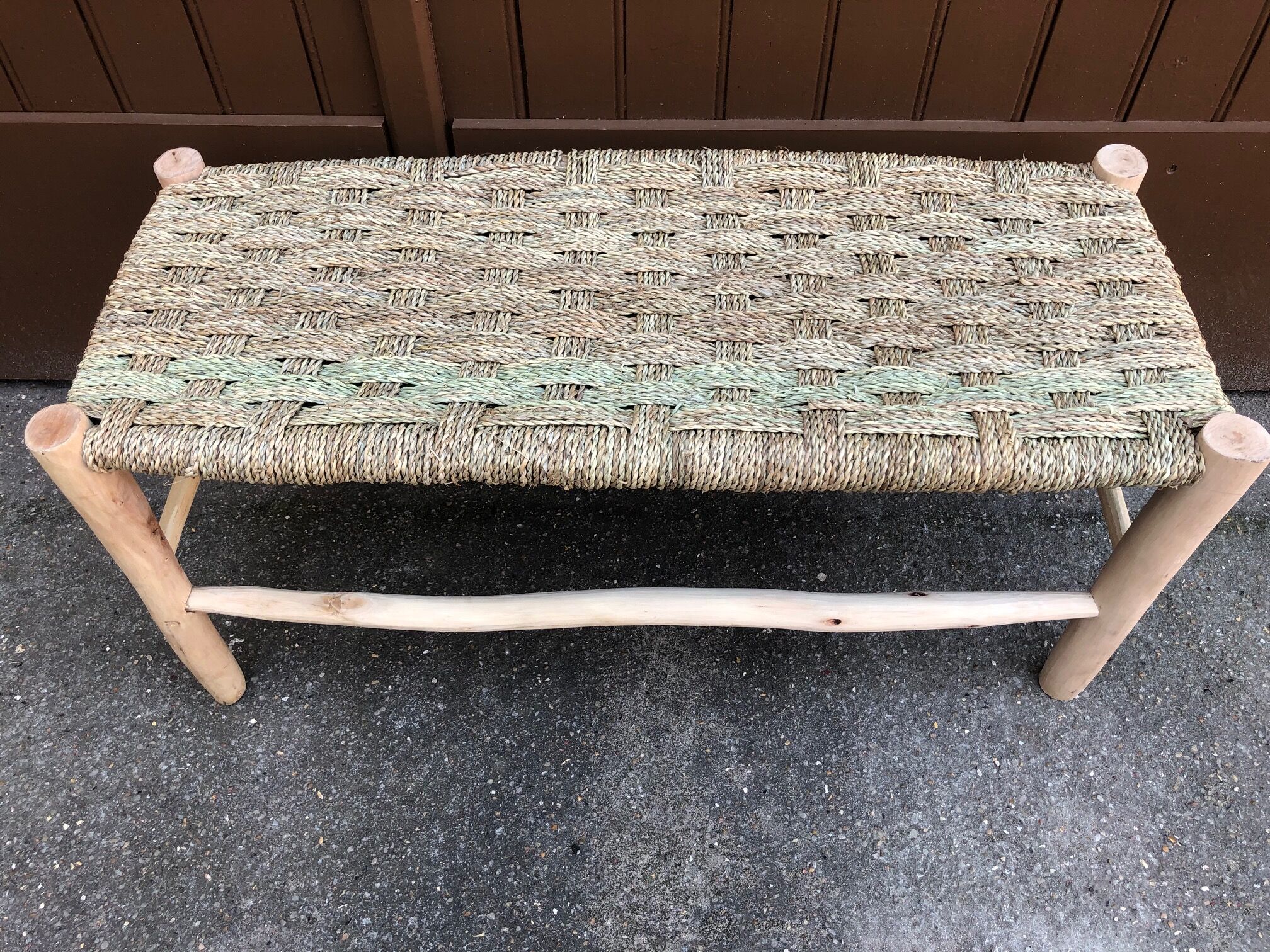 Vintage wood and doum bench