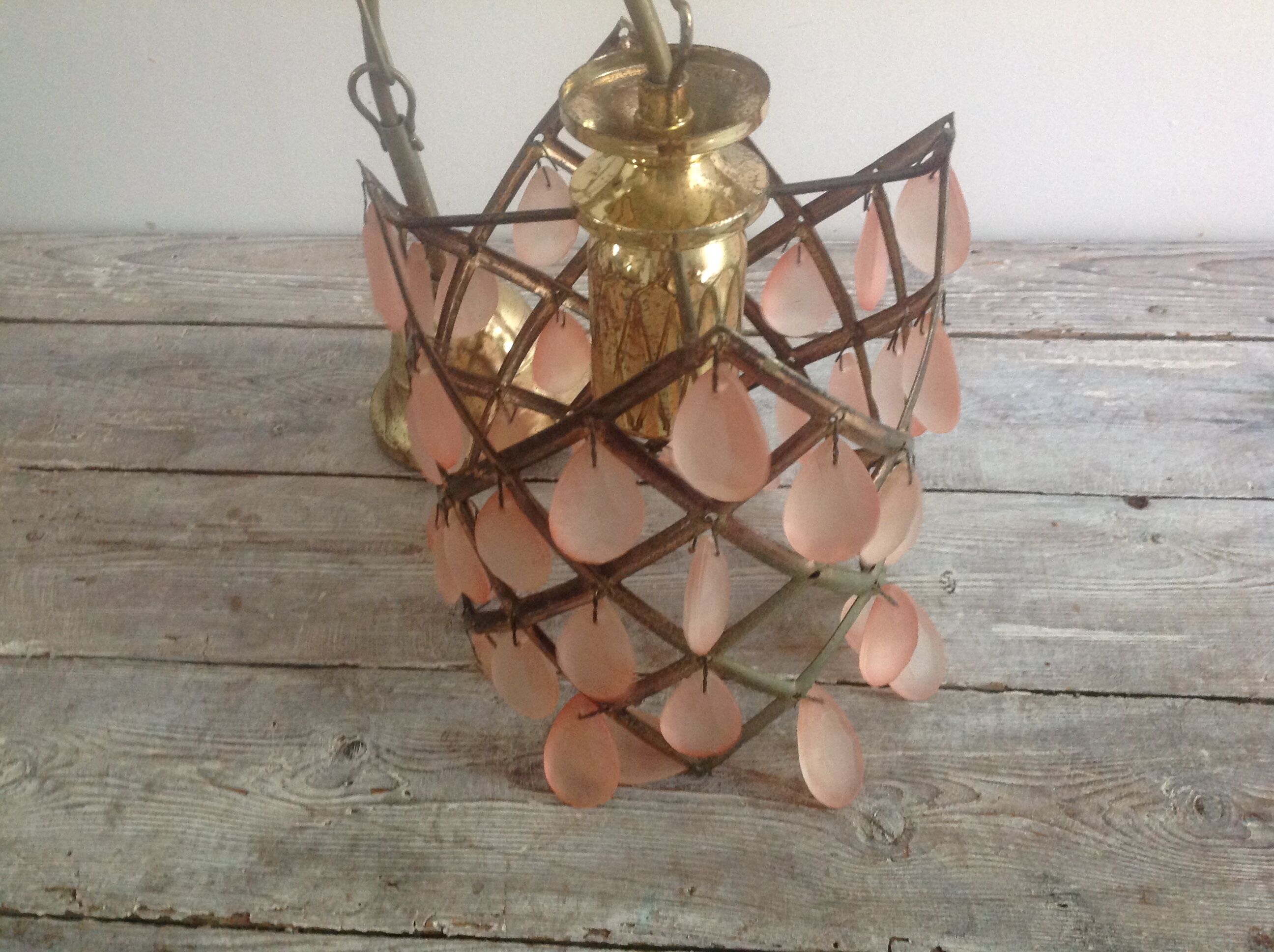 Hanging lamp with stamps