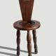 Folk Art Chestnut Wood Tripod Chair, Charles Dudouyt Style, France, 1930s